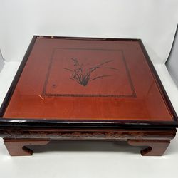 Vintage Korean Soban Table – Hand Carved Wood Tea Table – Mid Century Asian Decor