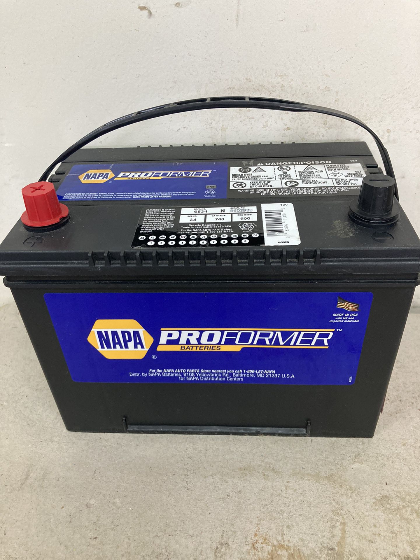 myg eksplosion feminin Car battery brand new NAPA pro power special edition size 34 for sale for  Sale in Los Angeles, CA - OfferUp