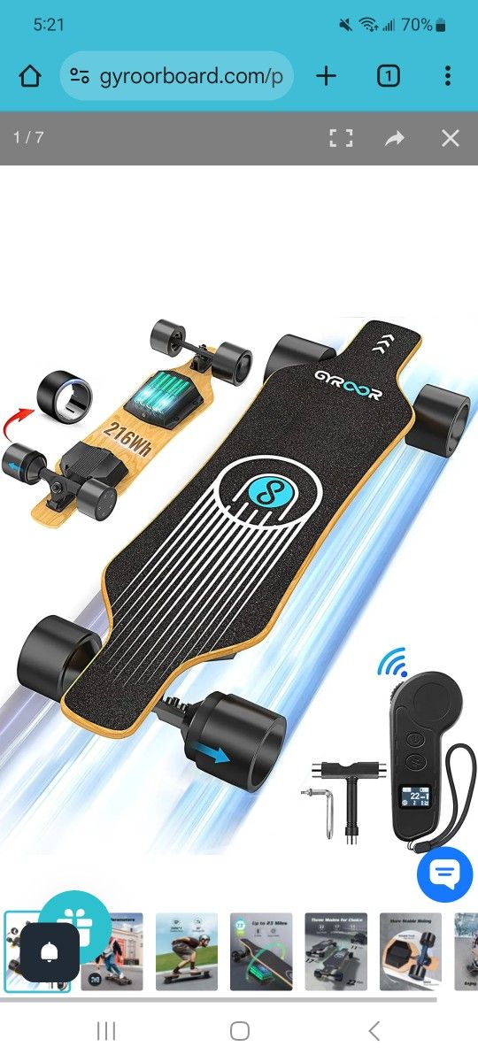 Gyroor R1 Electric Skateboard Longboard  $330