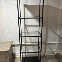 Tall Glass & Metal Shelf – 69” Modern Display Tower