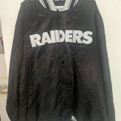 NFL Raiders Black Starter Jacket Men’s Size 4XL
