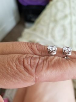 Sterling silver crown earrings