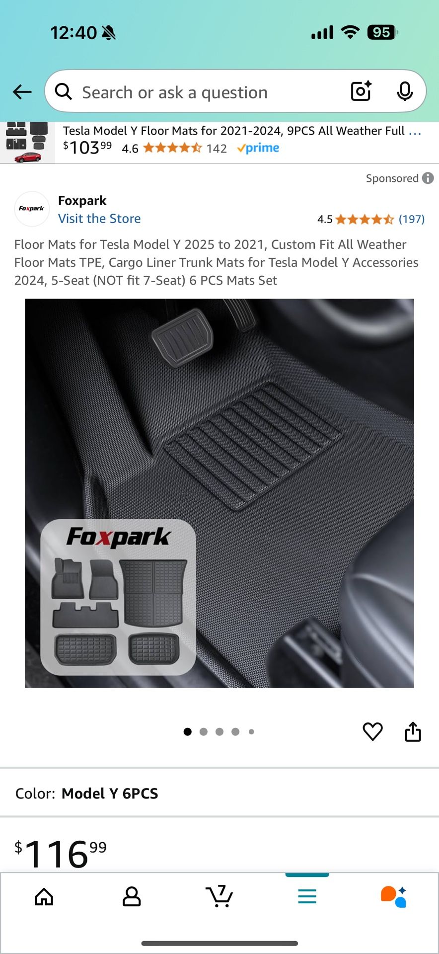 2021-2025 All Weather Floor Mats and Cargo Liner For Tesla Y