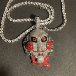 Iced Out Jig Saw Tennis Chain