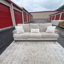 FREE Delivery • Light Beige Pullout Sofa w/ Mattress – Great Shape