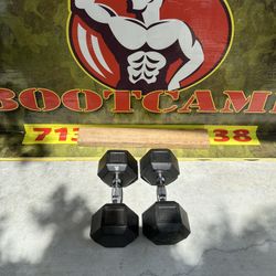 Cap Rubber 40Lb Hex  Dumbbells  pair $90  