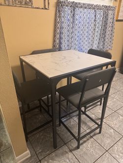 Counter Height Dining Table Set with 4 Chairs