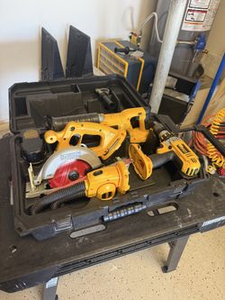 Dewalt cutting tools and a Dewalt drill