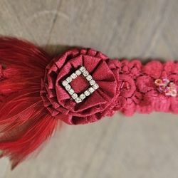 Burnt Red Lace Prom Wedding Garter