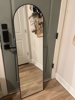 Full Length Arched Floor Mirror Black Frame