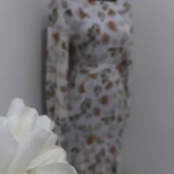Floral Print High Low Bishop Sleeve Belted Dress