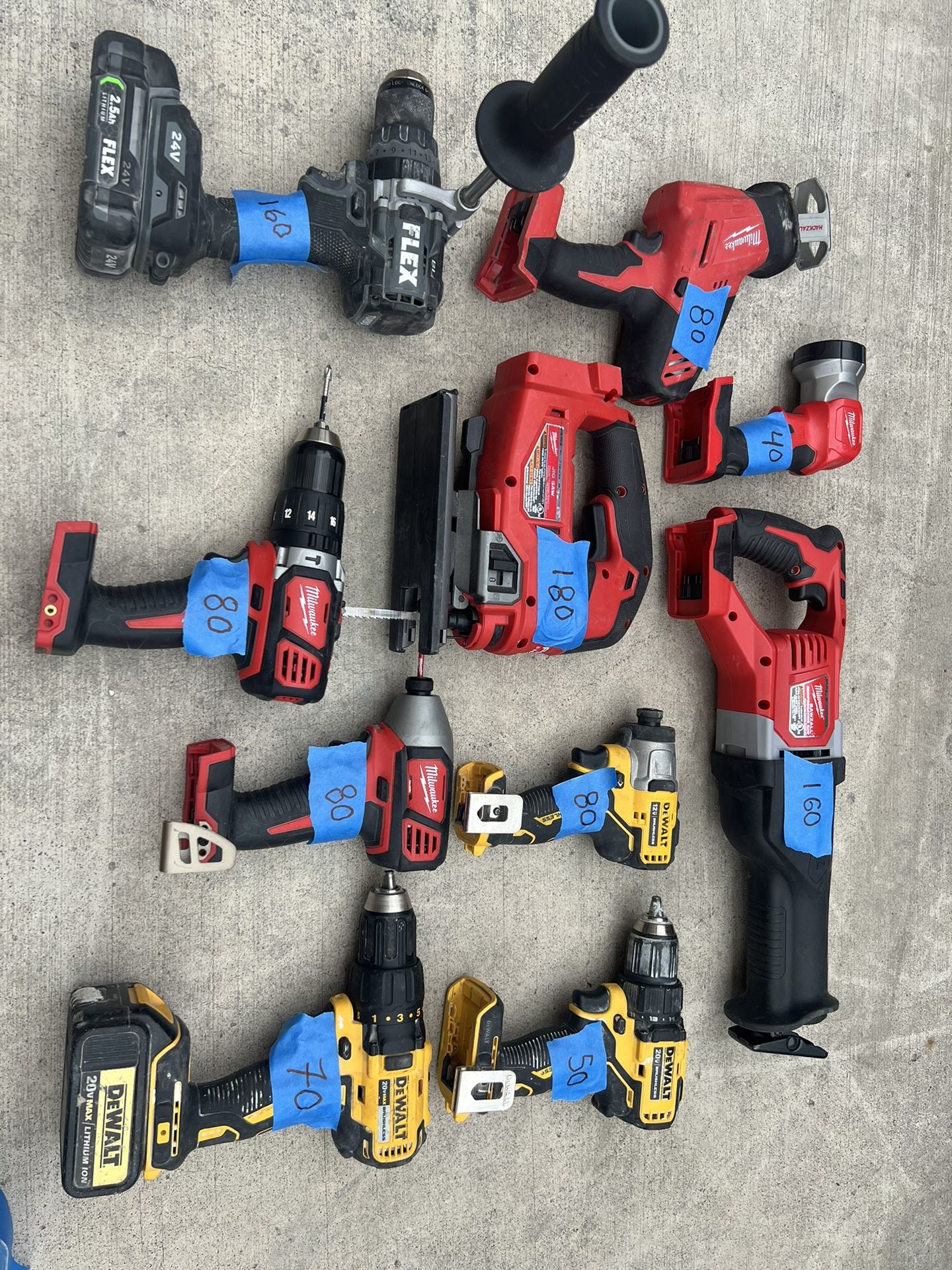 Tools Dewalt & Milwaukee & Flex 24 V