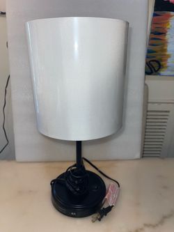 Modern Bedside Table Lamp with Built-in USB Charger
