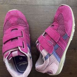 Leather Girls Sneakers, Size 2