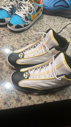 Air Jordan 13 White Black Yellow Sneakers