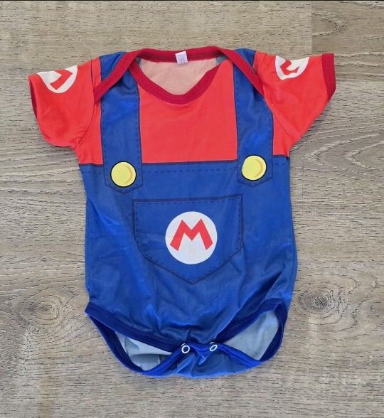 Mario Bros Costume Bodysuit Baby / Toddler Nintendo Gaming Cosplay Outfit