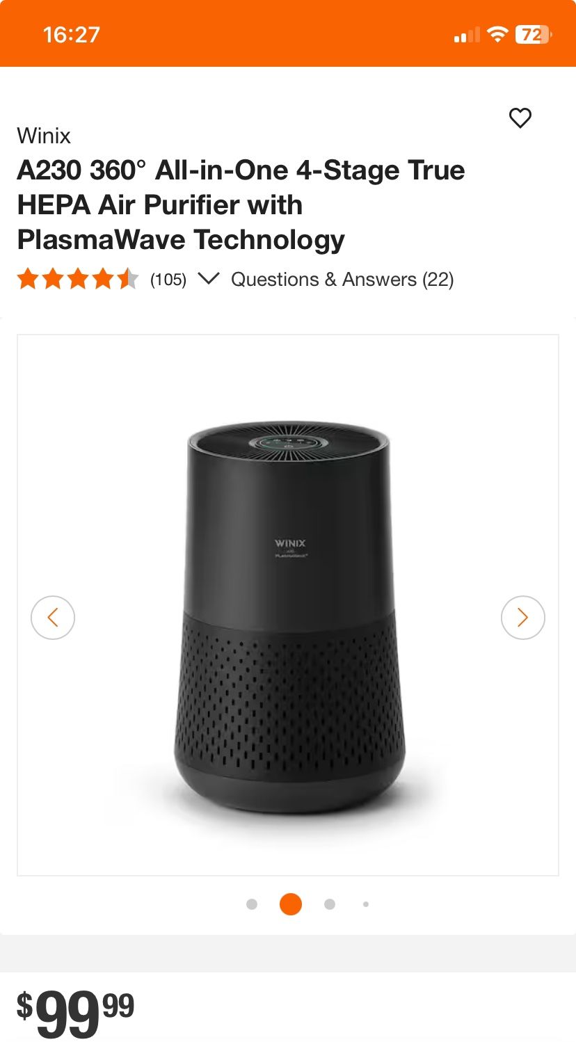 4-stage True HEPA Air Purifier (WHITE)