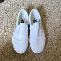 white slip on vans 