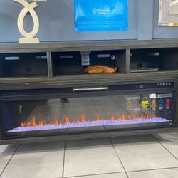 Entertainment Accessories Electric Fireplace Insert + Todoe 65" TV Stand FAST Delivery