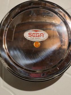 Stainless, steel container.