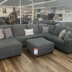 New Ashley Brand Best Selling Gray Sectional Sofa Couch *Ottoman Sold Separately* 