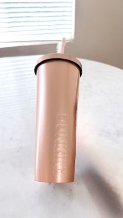New Dunkin’ Rose Gold Insulated Tumbler with Straw