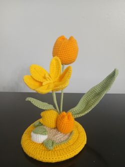 Handmade Crochet Flower Phone Stand