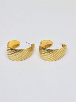 Large half hoops earrings gold plated