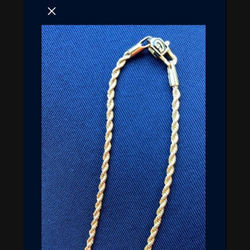 $60 2mm Rope Bracleet 18k Gold Plated