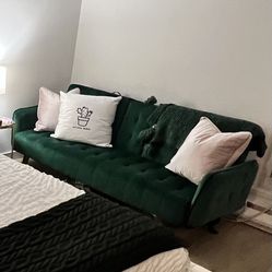 Green 72” Velvet Sleeper Sofa