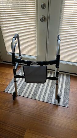 iLiving Folding Rolling Walker with Glide Skis