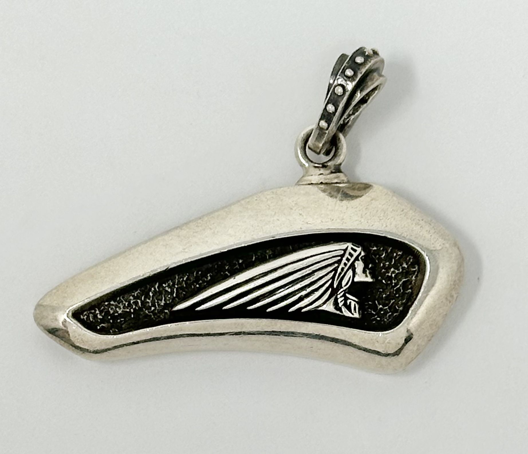 King Baby 925 Sterling Silver Indian Motorcycle Indian Gas Tank Pendant