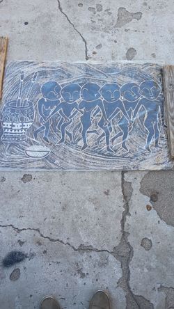 Vintage Taiwan Formosa Bark Painting: The Mountain People