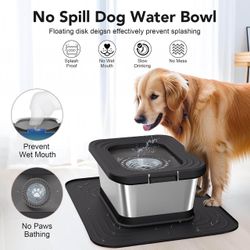 10L Stainless Steel Dog Water Bowl No Spill Anti-Splash