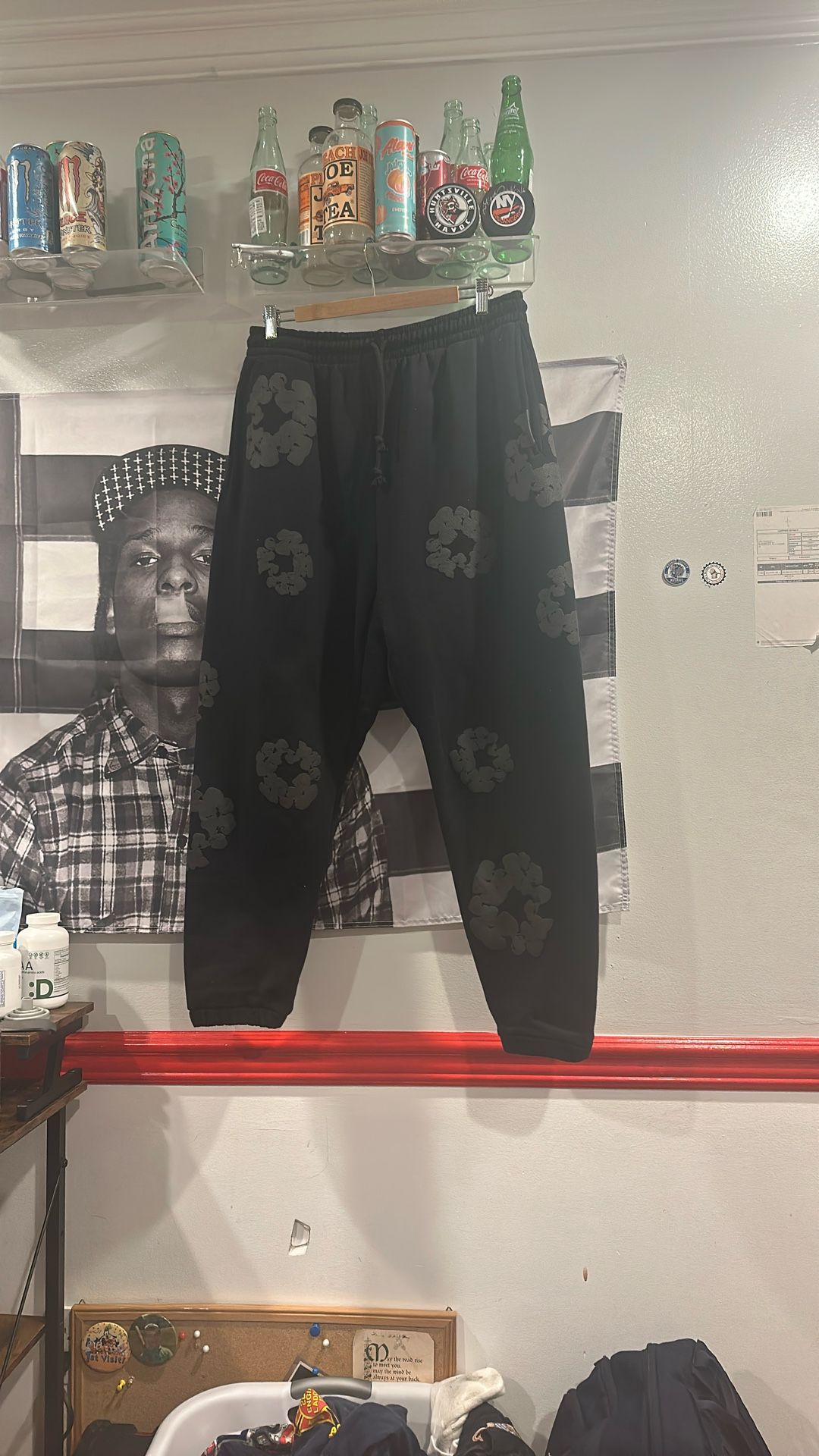 Black Large Denim Tears Pants