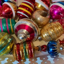 Vintage Glass Christmas Ornaments Lot Of 27