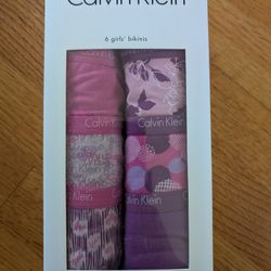 NWT  Calvin Klein Girls' 95% Cotton Bikini Size XL (16-18) 6-pack