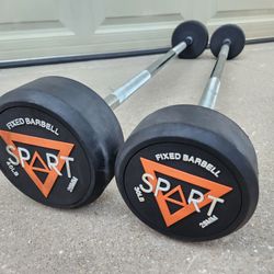 Spart 30lb and 40lb Rubber Coated Fixed Weight Barbell Straight