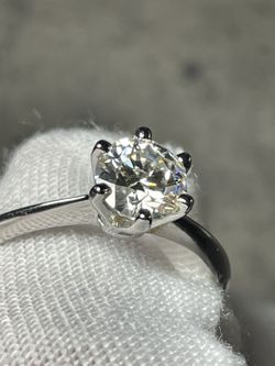 Six Prong 1.1ct  Moissanite Solitare Ring. Yes It Will Pass Diamond Test