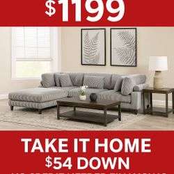 Comfy Cordoroy Sectional Available For Fast Delivery 