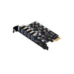 PCI Express USB 3.2 Gen I (5Gbps) 7 Port Adapter (7 External Ports, 5A + 2C)