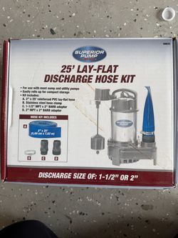Superior pump 25’ lay flat discharge hose kit