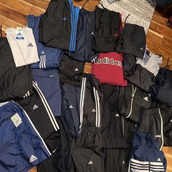 Huge Adidas Athletic Clothing Lot – Track Pants, Jackets, Hoodies – Youth/Teen