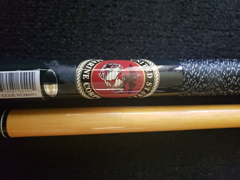 Usmc Billiards Pool Table Cue With Case