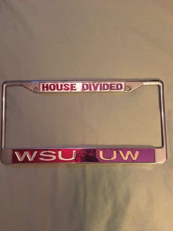 House Divided License Plate Frame Uw Wsu University Of Washington House Divided License Plate Frame Uw Wsu University Of Washington And State For In Everett Wa Offerup