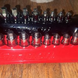Snap-On 8 pc Combination Drive Metric And SAE Hex Bit Stubby Socket Driver Set