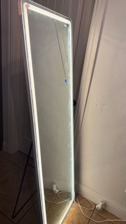 Full-Length LED Floor Mirror with Stand