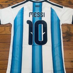 Messi Argentina White Men Soccer Jersey
