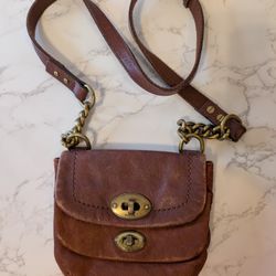 Fossil Mason brown leather crossbody bag