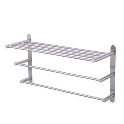 24 in. Brushed Nickel 3-Tier Wall Mounted Towel Rack with Mounting Hardware